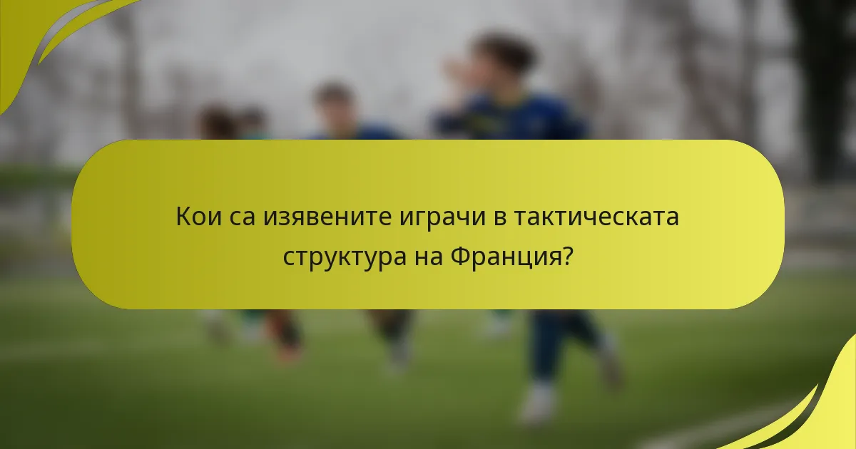 Кои са изявените играчи в тактическата структура на Франция?